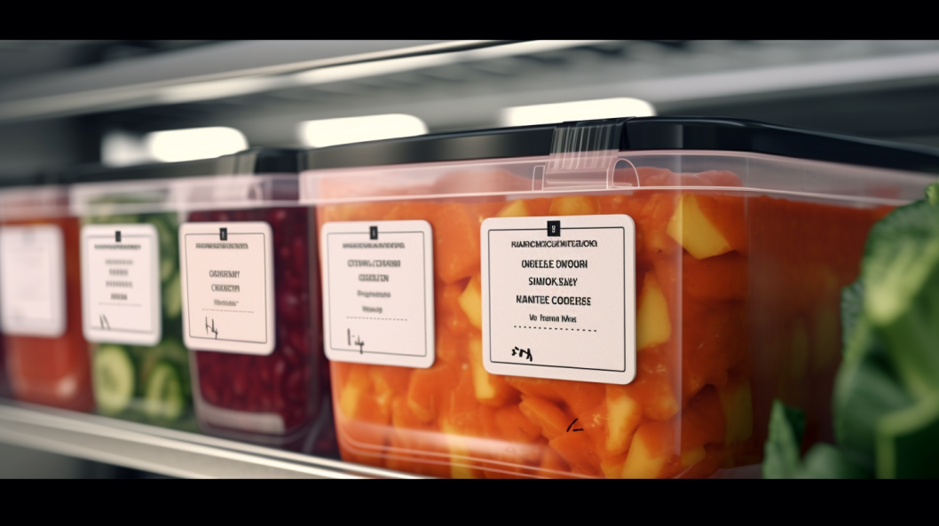 Etiquetas de preparación de alimentos en envases de alimentos. PNG