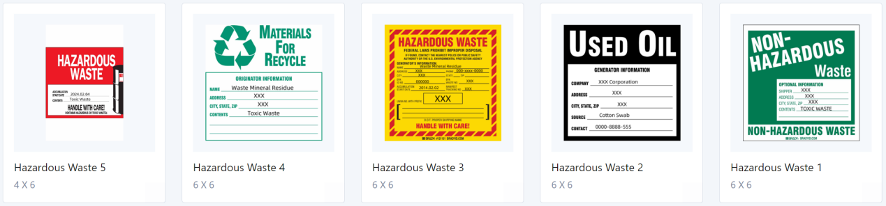 Plantilla de etiqueta de residuos peligrosos. PNG